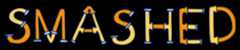 Colorful logo of smashed. It is the word smashed written in a playful font that vaguely looks like pipes.