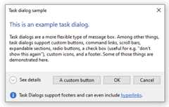 A task dialog as it appears on Windows 10