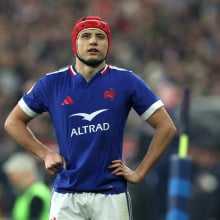 Louis Bielle-Biarrey of France looks on