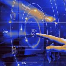 illustration of a person's finger reaching out to tap a touchscreen