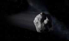 An artist's rendering of a near-Earth asteroid