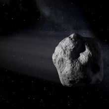 An artist's rendering of a near-Earth asteroid