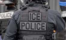 Ice Police Law Enforcement - Department of Homeland Security, Immigration and Customs Agents - stock photo