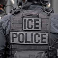Ice Police Law Enforcement - Department of Homeland Security, Immigration and Customs Agents - stock photo