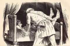 Prokrustes bindt een van zijn gasten vast in bed