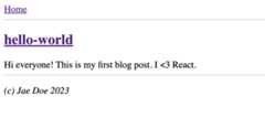 Screenshot of an individual blog post page