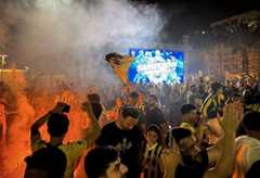 Fans gather to celebrate Fenerbahce's 2nd Turkish Airlines Euroleague title in Mersin, Turkiye