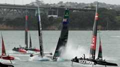 New Zealand boat crashes into France in the second round of the SailGP season