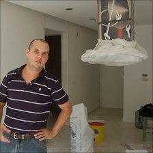 Will Garcia in his unfinished flat