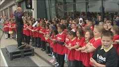 Schoolchildren at M Shed opening