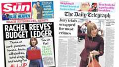 Newspaper headlines: 'Rachel Reeves' Budget' and 'Jury trials scrapped'