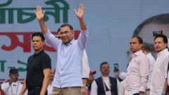 Bangladesh Nationalist Party (BNP) chairman Tarique Rahman gestures during an election campaign rally, ahead of the national election at Pallabi, in Dhaka, Bangladesh, February 8, 2026.