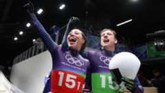Tabby Stoecker and Matt Weston win gold for Team GB in mixed team skeleton event