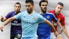 Left to right: Santi Cazorla, Sergio Aguero, Juan Mata, Robin van Persie