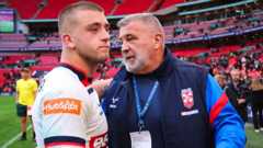 Mikey Lewis and Shaun Wane look downbeat after England's defeat