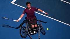 Alfie Hewett goes for a forehand