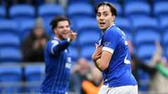 Joel Colwill celebrates his goal against Luton