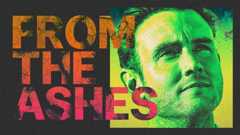 A graphic of Stuart Broad and the words 'From The Ashes'