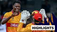 Blessing Muzarabani celebrates with teammates