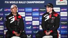 Toyota Gazoo drivers Sebastien Ogier and Elfyn Evans during the 2025 World Rally Championship