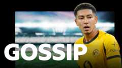 Gossip graphic including a picture of Jobe Bellingham playing for Dortmund