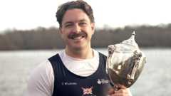 Ben Pritchard hold the BBC Cymru Wales Sports Personality of the Year 2025 trophy