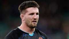 England flanker Tom Curry looks on during the autumn international win over Argentina