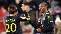 Melvine Malard celebrates with Hinata Miyazawa