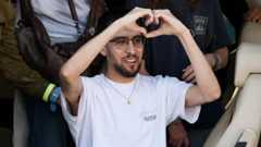 Evyatar David making the gesture of the heart