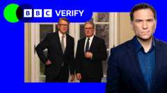 Former UK Ambassador to the US Peter Mandelson and UK Prime Minister Sir Keir Starmer at a formal event in Washington DC