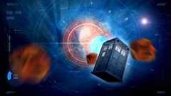 Graphic of the Tardis in space