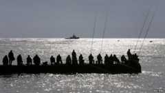 Fishing on the beach at Sochi