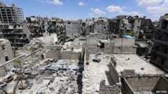 Damaged Aleppo buildings