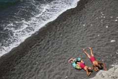 Girls on beach in Crimea, 2014