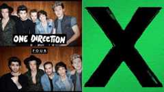 One Direction Four and Ed Sheeran X album covers
