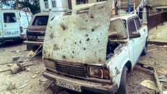 Damage to residential buildings and vehicles during the latest fighting