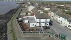 Glass wall protecting the village of Paull