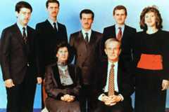 Syrian President Hafez al-Assad (below right) and his wife Anisa Makhlouf (below left) posing for a family picture with his children (L to R) Maher, Bashar, Basil, Majd and Bushra