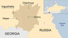 map of Ingushetia and Chechnya