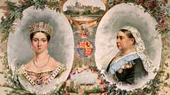 The Queen as she appeared in 1837 and 1887, from a colour supplement.