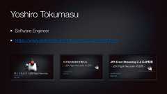 Yoshiro TokumasuSoftware Engineerhttps://www.slideshare.net/tokumasu123/presentations使ってみよう!JDK Flight Recorder2018年12月11日徳益 芳郎Duke 出典:An Oracle blog about Oracle Enterprise Pack for Eclipse「Java 8 Launch!」ログ出力を改めて考える- JDK Flight Recorder の活用 -2019年6月27日徳益 芳郎Duke 出典:An Oracle blog about Oracle Enterprise Pack for Eclipse「Java 8 Launch!」