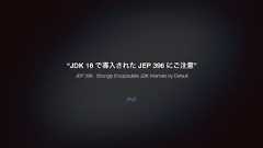 END“JDK 16 で導入された JEP 396 にご注意”JEP 396 : Strongly Encapsulate JDK Internals by Default