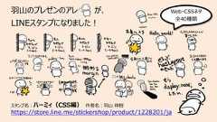 ⽻⼭のプレゼンのアレ が、LINEスタンプになりました︕スタンプ名︓ハーミィ(CSS編) 作者名︓⽻⼭ 祥樹https://store.line.me/stickershop/product/1228201/jaWeb・CSSネタ全40種類