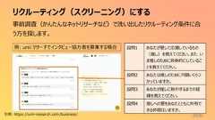 リクルーティング(スクリーニング)にする366事前調査(かんたんなネットリサーチなど)で洗い出したリクルーティング条件に合う方を探します。設問1 あなたが愛して応援しているもの(推し)を教えてください。また、いま推しのために具体的にしていることを教えてください。設問2 あなたは推しのために月額いくらつかっていますか。設問3 あなたが推しに熱中するまでの経緯を教えてください。設問4 推しへの愛をあなたとともに共有できる仲間はいますか。例: unii リサーチでインタビュー協力者を募集する場合引用: https://unii-research.com/business/