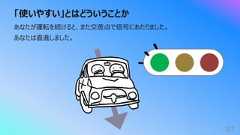 「使いやすい」とはどういうことか87あなたが運転を続けると、また交差点で信号にあたりました。あなたは直進しました。