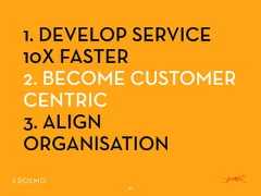 1. DEVELOP SERVICE10X FASTER2. BECOME CUSTOMERCENTRIC3. ALIGNORGANISATION49