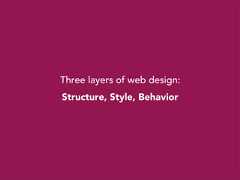 Three layers of web design:Structure, Style, Behavior