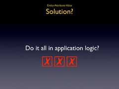 Entity-Attribute-Value Solution?Do it all in application logic? ☒☒☒