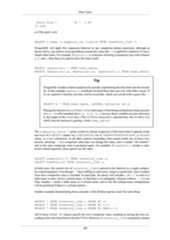 Data Typesfuzzy dice | 42 | 1.99(1 row)as if the query wereSELECT c.name, c.supplier_id, c.price FROM inventory_item c;PostgreSQL will apply this expansion behavior to any composite-valued expression, although asshown above, you need to write parentheses around the value that .* is applied to whenever it's not asimple table name. For example, if myfunc() is a function returning a composite type with columnsa, b, and c, then these two queries have the same result:SELECT (myfunc(x)).* FROM some_table;SELECT (myfunc(x)).a, (myfunc(x)).b, (myfunc(x)).c FROM some_table;TipPostgreSQL handles column expansion by actually transforming the first form into the second.So, in this example, myfunc() would get invoked three times per row with either syntax. Ifit's an expensive function you may wish to avoid that, which you can do with a query like:SELECT m.* FROM some_table, LATERAL myfunc(x) AS m;Placing the function in a LATERAL FROM item keeps it from being invoked more than once perrow. m.* is still expanded into m.a, m.b, m.c, but now those variables are just referencesto the output of the FROM item. (The LATERAL keyword is optional here, but we show it toclarify that the function is getting x from some_table.)The composite_value.* syntax results in column expansion of this kind when it appears at thetop level of a SELECT output list, a RETURNING list in INSERT/UPDATE/DELETE, a VALUESclause, or a row constructor. In all other contexts (including when nested inside one of those con-structs), attaching .* to a composite value does not change the value, since it means “all columns”and so the same composite value is produced again. For example, if somefunc() accepts a com-posite-valued argument, these queries are the same:SELECT somefunc(c.*) FROM inventory_item c;SELECT somefunc(c) FROM inventory_item c;In both cases, the current row of inventory_item is passed to the function as a single compos-ite-valued argument. Even though .* does nothing in such cases, using it is good style, since it makesclear that a composite value is intended. In particular, the parser will consider c in c.* to refer to atable name or alias, not to a column name, so that there is no ambiguity; whereas without .*, it is notclear whether c means a table name or a column name, and in fact the column-name interpretationwill be preferred if there is a column named c.Another example demonstrating these concepts is that all these queries mean the same thing:SELECT * FROM inventory_item c ORDER BY c;SELECT * FROM inventory_item c ORDER BY c.*;SELECT * FROM inventory_item c ORDER BY ROW(c.*);All of these ORDER BY clauses specify the row's composite value, resulting in sorting the rows ac-cording to the rules described in Section 9.24.6. However, if inventory_item contained a column205