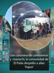 con caravana de camionetas de alta gama, mariachi y juegos pirotécnicos, la comunidad de El Patía despidió a alias 'Vapor'